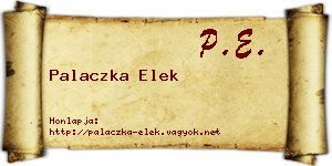 Palaczka Elek névjegykártya
